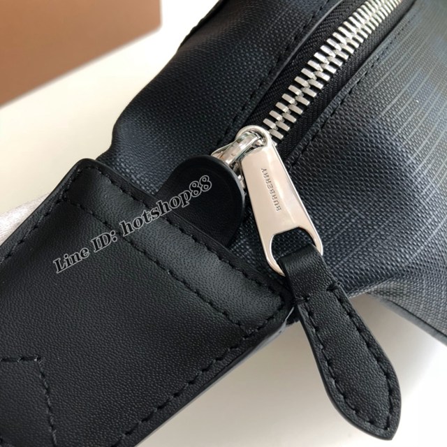 Burberry專櫃新款男士腰包 巴寶莉London格紋腰包胸包挎包 yxb1460
